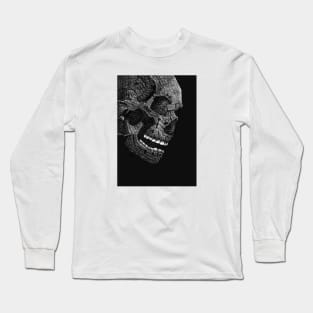 Hand Drawn Skull Print Art Long Sleeve T-Shirt